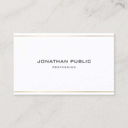 Professionele, moderne, elegante Gold Stripes Eenv Visitekaartje (Voorkant)