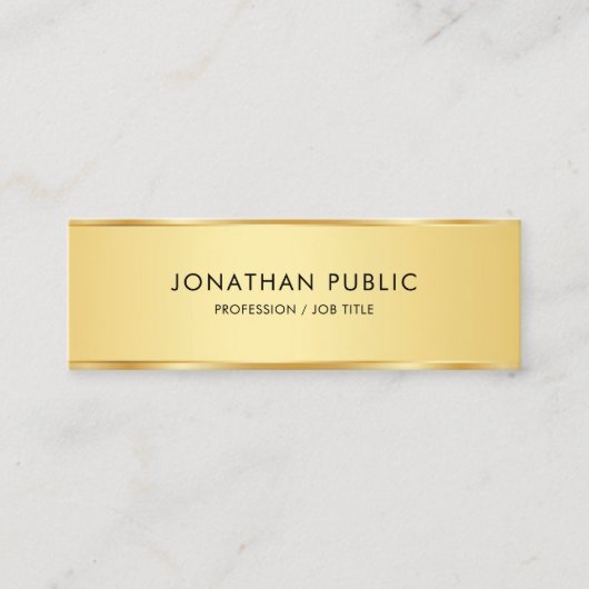 Professionele Moderne Elegante Gouden Eenvoudige S Mini Visitekaartje (Voorkant)