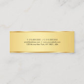 Professionele Moderne Elegante Gouden Eenvoudige S Mini Visitekaartje (Achterkant)