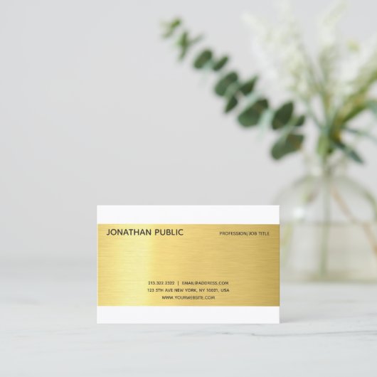 Professionele, moderne elegante goudvormig klein L Visitekaartje (Staand voorkant)