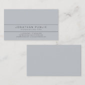 Professionele Moderne Elegante Grijze Eenvoudige D Visitekaartje (Voorkant / Achterkant)