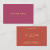 Professionele Moderne Elegante Kleuren Premium Sil Visitekaartje (Voorkant / Achterkant)