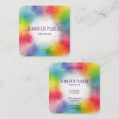 Professionele moderne elegante kleurrijke Sjabloon Vierkante Visitekaartje (Voorkant / Achterkant)