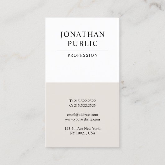 Professionele, moderne, elegante luxe design visitekaartje (Achterkant)