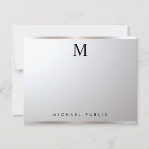 Professionele Moderne Elegante Monogram Zilver Gla Notitiekaartje