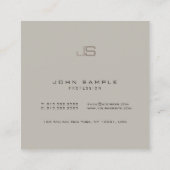 Professionele moderne, elegante monogrammen Sjablo Vierkante Visitekaartje (Achterkant)