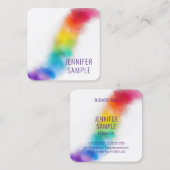 Professionele moderne elegante regenboogSjabloon Vierkante Visitekaartje (Voorkant / Achterkant)