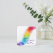 Professionele moderne elegante regenboogSjabloon Vierkante Visitekaartje (Staand voorkant)