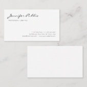 Professionele Moderne Elegante Schone Chique Witte Visitekaartje (Voorkant / Achterkant)