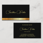 Professionele Moderne Elegante Script Naam Zwart G Visitekaartje (Voorkant / Achterkant)