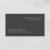 Professionele moderne elegante Sjabloon antraciet Visitekaartje (Achterkant)