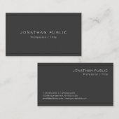 Professionele moderne elegante Sjabloon antraciet Visitekaartje (Voorkant / Achterkant)