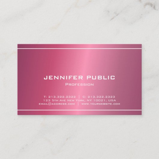 Professionele moderne, elegante, stijlvolle vormge visitekaartje (Voorkant)