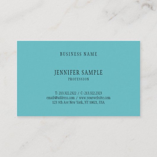 Professionele Moderne Elegante Trendy Kleuren Eenv Visitekaartje (Achterkant)