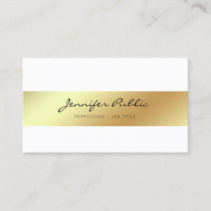 Professionele Moderne Elegante Wit Goud Chic Schoo Visitekaartje