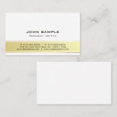 Professionele moderne elegante witte en goudsteen visitekaartje (Voorkant / Achterkant)