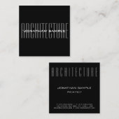 Professionele moderne, elegante zakenarchitect vierkante visitekaartje (Voorkant / Achterkant)
