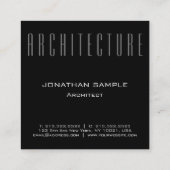 Professionele moderne, elegante zakenarchitect vierkante visitekaartje (Achterkant)