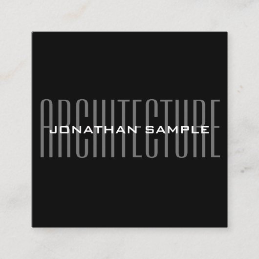 Professionele moderne, elegante zakenarchitect vierkante visitekaartje (Voorkant)