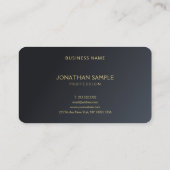 Professionele moderne elegante zwart en goud luxe visitekaartje (Achterkant)