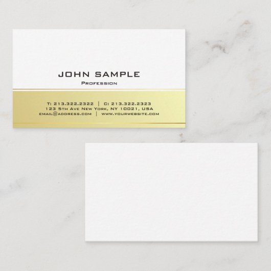 Professionele Moderne Elegante Zwart en Gouden Ste Visitekaartje (Voorkant / Achterkant)