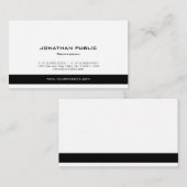 Professionele moderne elegante zwart-wit schoon visitekaartje (Voorkant / Achterkant)