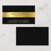 Professionele, moderne elegante zwarte en goudglan visitekaartje (Voorkant / Achterkant)