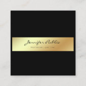 Professionele moderne, elegante zwarte gouden vorm vierkante visitekaartje (Voorkant)