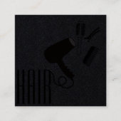 Professionele Moderne Elegante Zwarte Haarstylist Vierkante Visitekaartje (Voorkant)