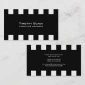 Professionele moderne elegante zwarte streep visitekaartje (Voorkant / Achterkant)