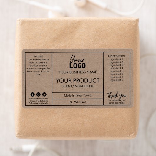 Professionele moderne etiketten met bonnen en lich (Insitu)