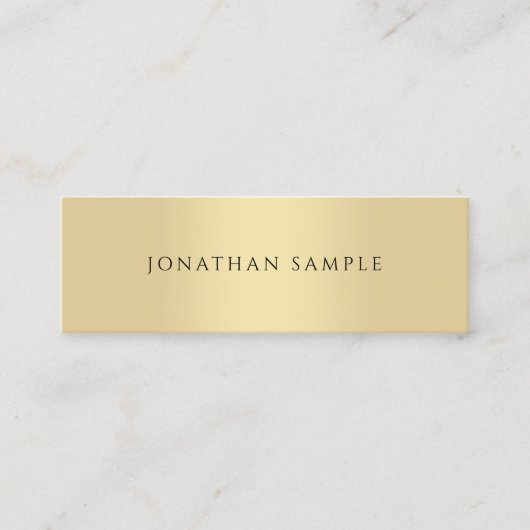 Professionele, moderne Faux Gold-Sjabloon Mini Visitekaartje (Voorkant)