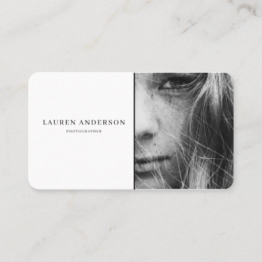 Professionele moderne foto met QR-code Visitekaartje (Voorkant)