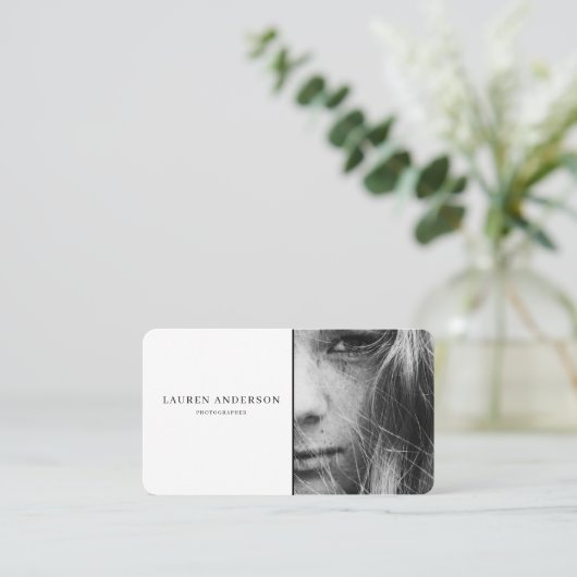 Professionele moderne foto met QR-code Visitekaartje (Staand voorkant)