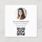 Professionele Moderne Foto QR Code Social Media Vierkante Visitekaartje (Voorkant)