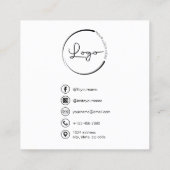 Professionele Moderne Foto QR Code Social Media Vierkante Visitekaartje (Achterkant)