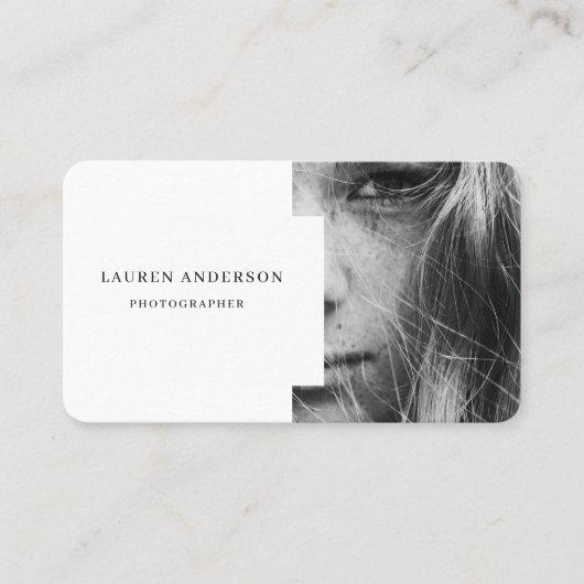 Professionele moderne foto | QR-code Visitekaartje (Voorkant)