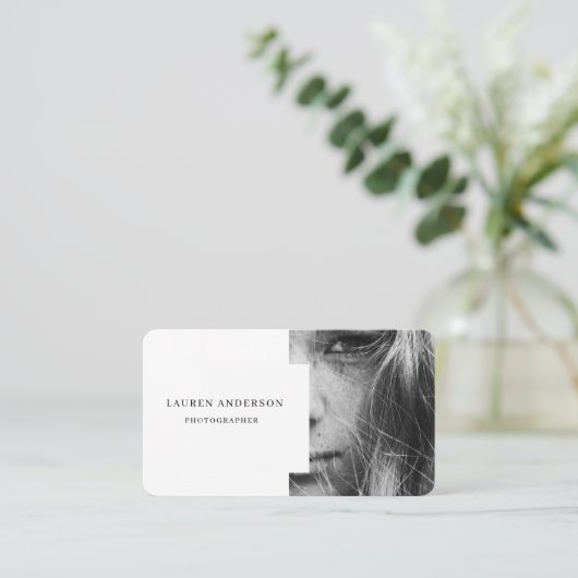 Professionele moderne foto | QR-code Visitekaartje (Staand voorkant)