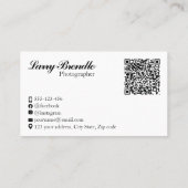 Professionele Moderne Fotograaf Camera Vorm Visitekaartje (Achterkant)