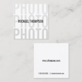 Professionele moderne fotograaf vierkante visitekaartje (Voorkant / Achterkant)