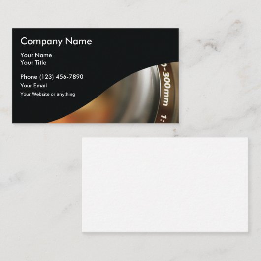 Professionele moderne fotograaf Visitekaartjes (Voorkant / Achterkant)