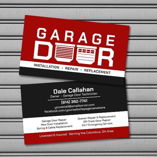 Professionele Moderne Garagedeur Diensten Visitekaartje
