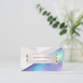 Professionele, moderne geometrische, holografische visitekaartje (Staand voorkant)