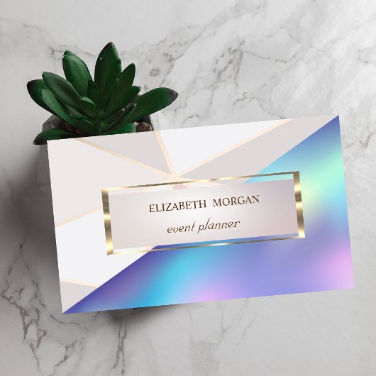 Professionele, moderne geometrische, holografische visitekaartje