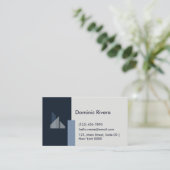 Professionele moderne geometrische strakke Navy bl Visitekaartje (Staand voorkant)