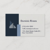 Professionele moderne geometrische strakke Navy bl Visitekaartje (Voorkant)