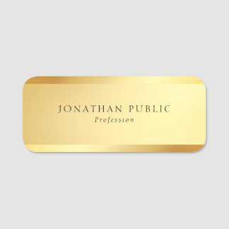 Professionele Moderne Glam Gold Eenvoudige Sjabloo Naamplaatje