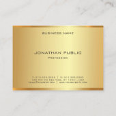 Professionele Moderne Glamour Faux Gold Elegant Visitekaartje (Achterkant)