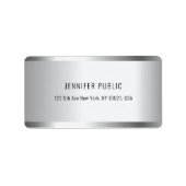 Professionele Moderne Glamour Silver Look Sjabloon Etiket (Voorkant)