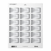 Professionele Moderne Glamour Silver Look Sjabloon Etiket (Full Sheet)